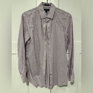 Banana Republic Non- Iron Camden Fit Purple and White Checkered Men's Shirt
